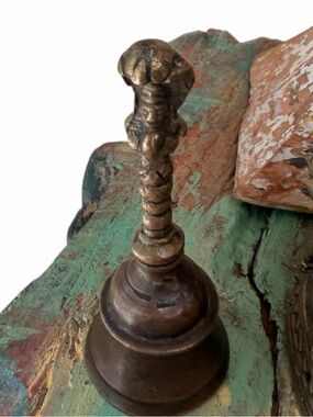 Antique Indian brass temple Aarti bell. Hindu/India 4”